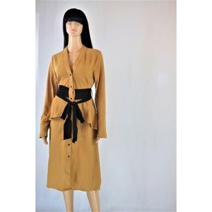 Ruffle tie midi dress